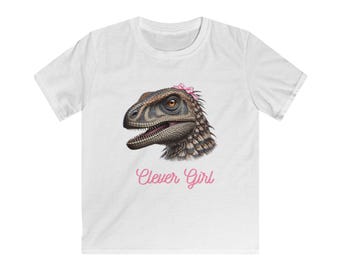 Clever Girl Dinosaur Tee, Fun Kids Shirt, Cute Dino T-Shirt, Creative Kids Apparel,  Birthday Gift, Animal Lover Gift
