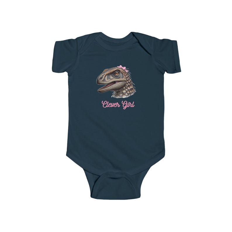 Clever Girl Dinosaur Bodysuit, Cute Baby Outfit, Newborn Gift, Infant Romper, Baby Shower Present, Funny Baby Clothes image 7