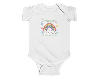 Nothing Bad Can Happen Rainbow Clouds Infant Bodysuit | Cute Baby Onesie