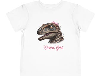 Clever Girl Dinosaur Toddler Tee, Cute Kids T-Shirt, Birthday Gift, Dinosaur Lovers, Toddler Apparel
