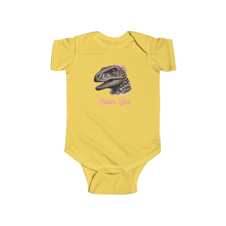 Clever Girl Dinosaur Bodysuit, Cute Baby Outfit, Newborn Gift, Infant Romper, Baby Shower Present, Funny Baby Clothes image 4