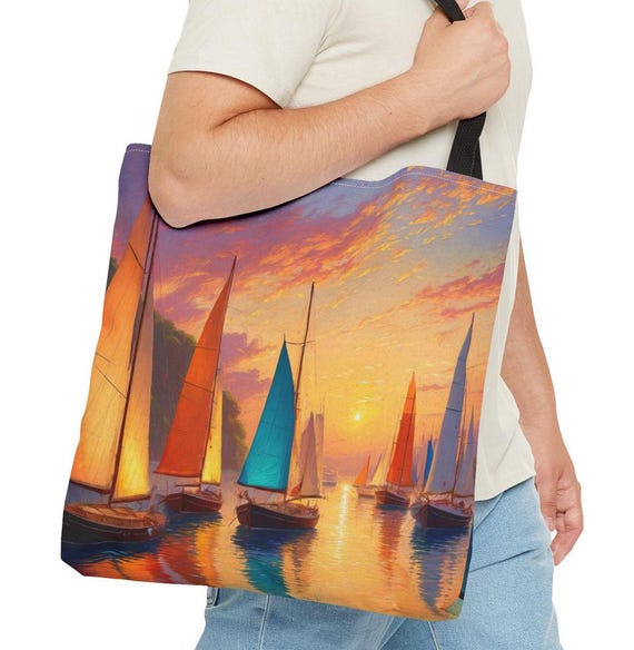 Barche Borse In Tela Vela Cabas Borse Tela Vela Riciclata Borsa Da - Main Image