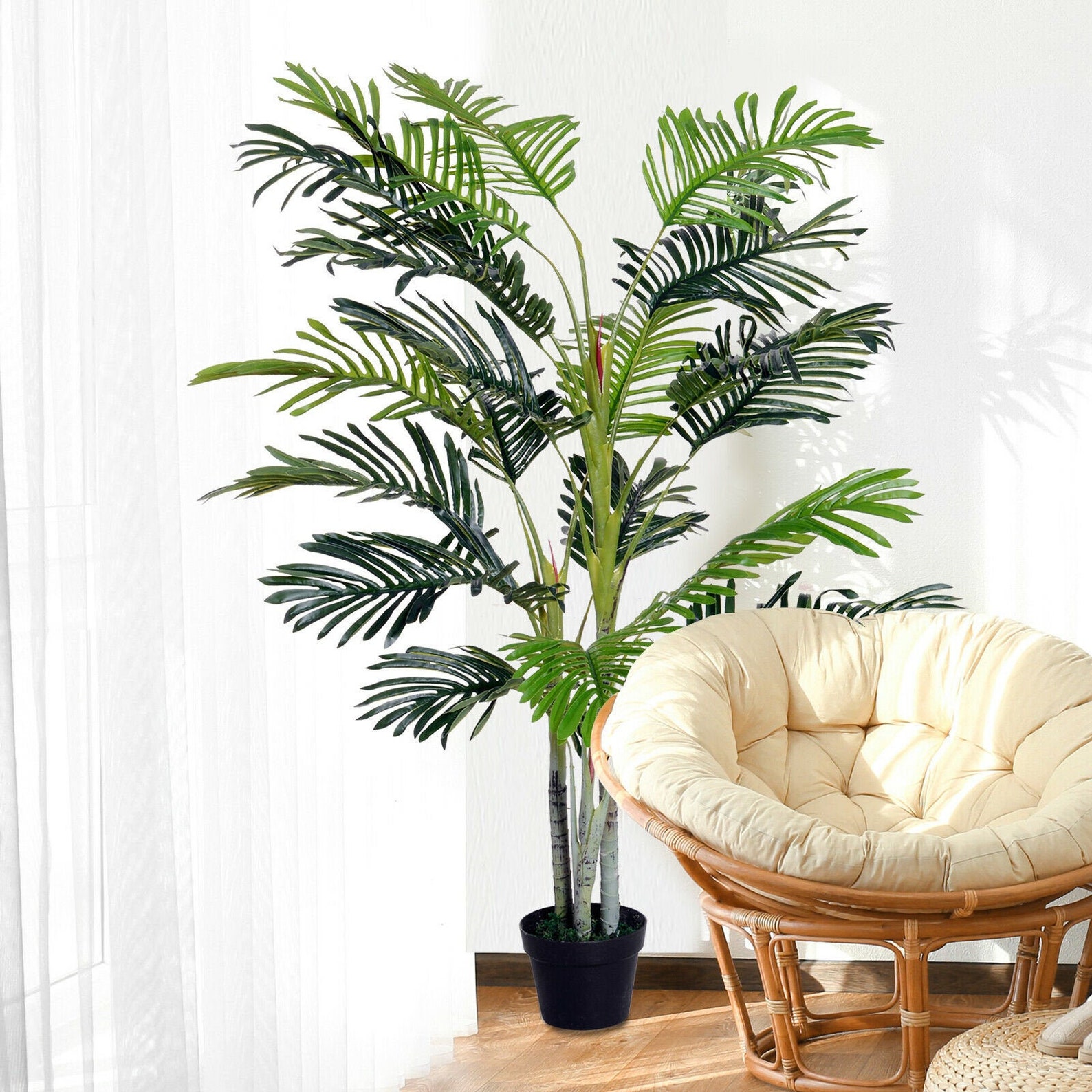Artificial Palm Tree Indoor Decor 150cm5ft Tropical Green Etsy