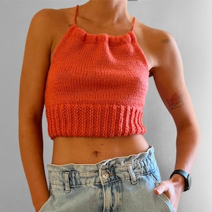Knitted Summer Top, Organic Knitted Wool Top, Crop Top Bralette, Soft and Stylish Crop Top, Hand-Knitted Bralette, Comfortable Summer Top