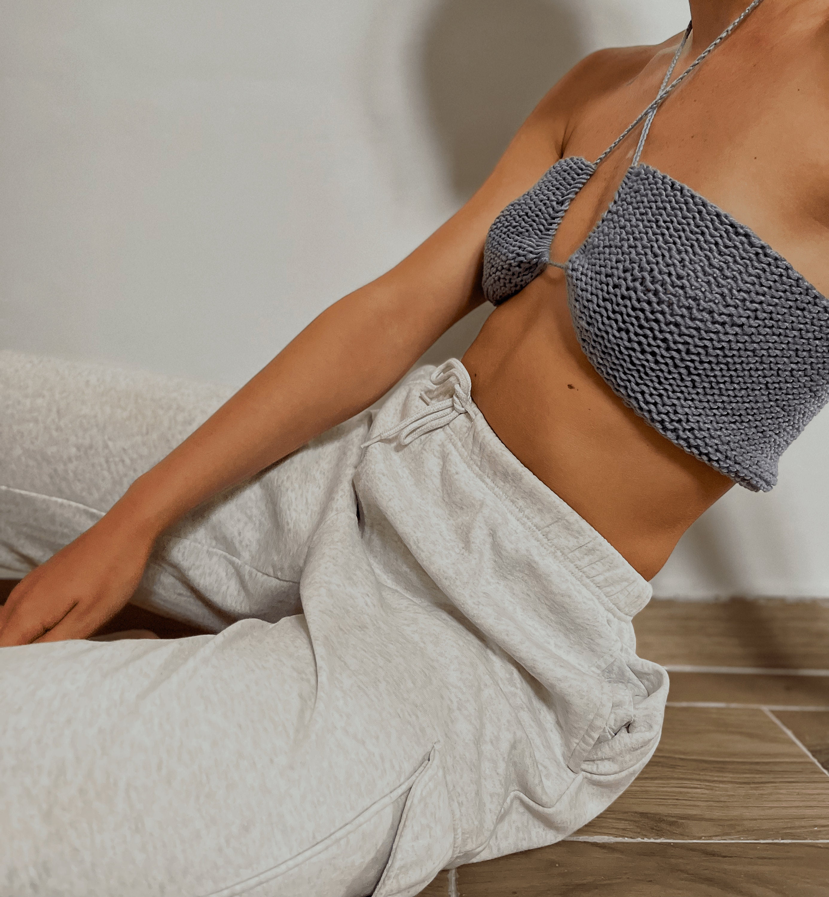 Knitted Summer Top, Organic Knitted Wool Top, Crop Top Bralette, Soft and  Stylish Crop Top, Hand-knitted Bralette, Comfortable Summer Top 