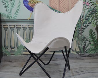 Cnavas Butterfly Chsir, White or Black Canvas Chair, Living Room Chair, Outdoor Furniture
