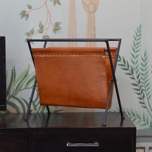 Folding leather Magazine Rack, Perfact Book & NewsPaper Organiser, Living room Decor Magazine holder