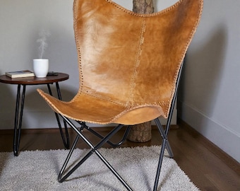 Leather Butterfly Chair, Living Room furniture,