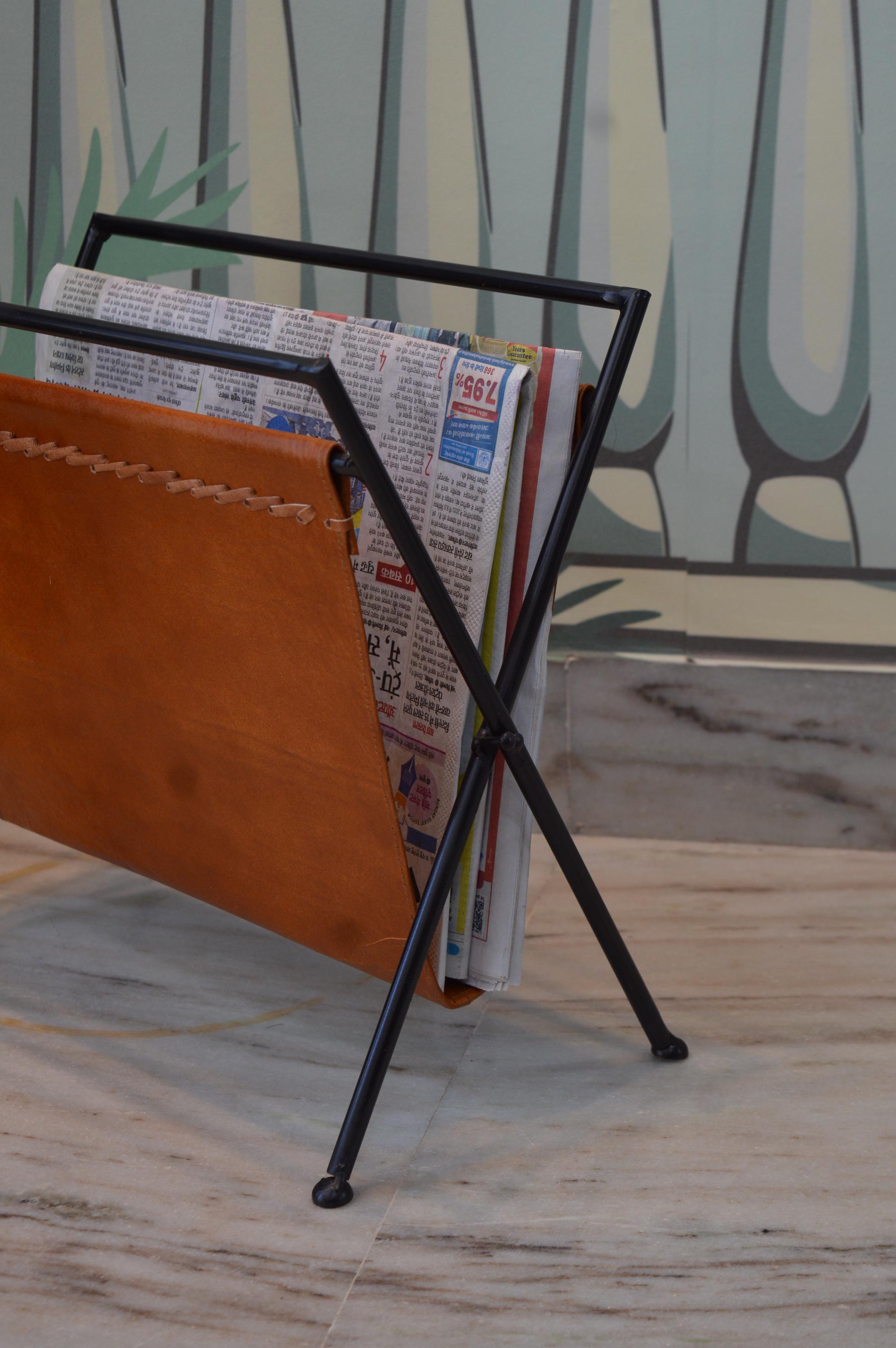 Folding Leather Magazine Rack, Perfact Book & Newspaper Organiser ...
