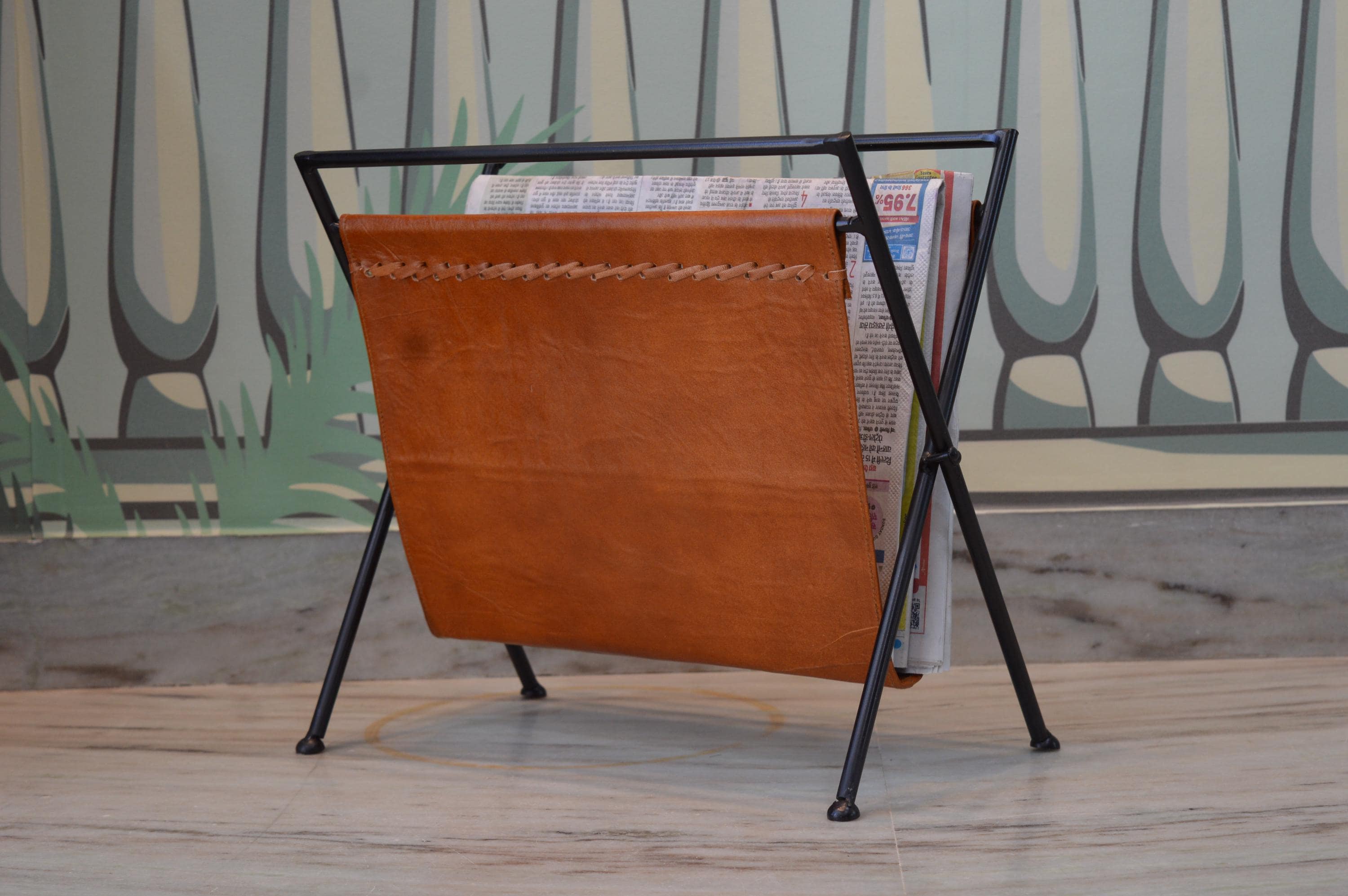 Folding Leather Magazine Rack, Perfact Book & Newspaper Organiser ...