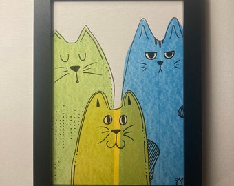 Cat Family - Original Artwork