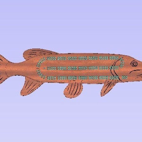 Northern Pike Cribbage Board CNC Vector Template