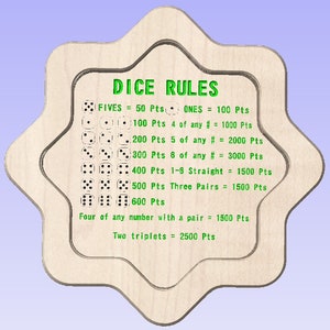 Farkle Dice Brettspiel Digitale Datei für CNC-Schneiden