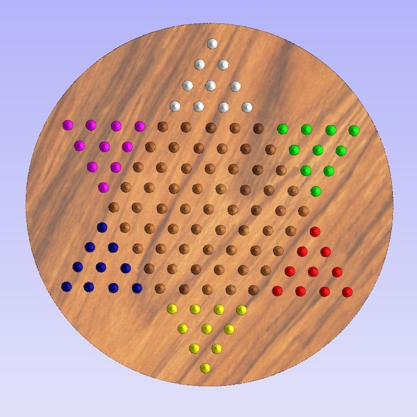 Chinese Checkers game board Round CNC Digital cut file/ Template