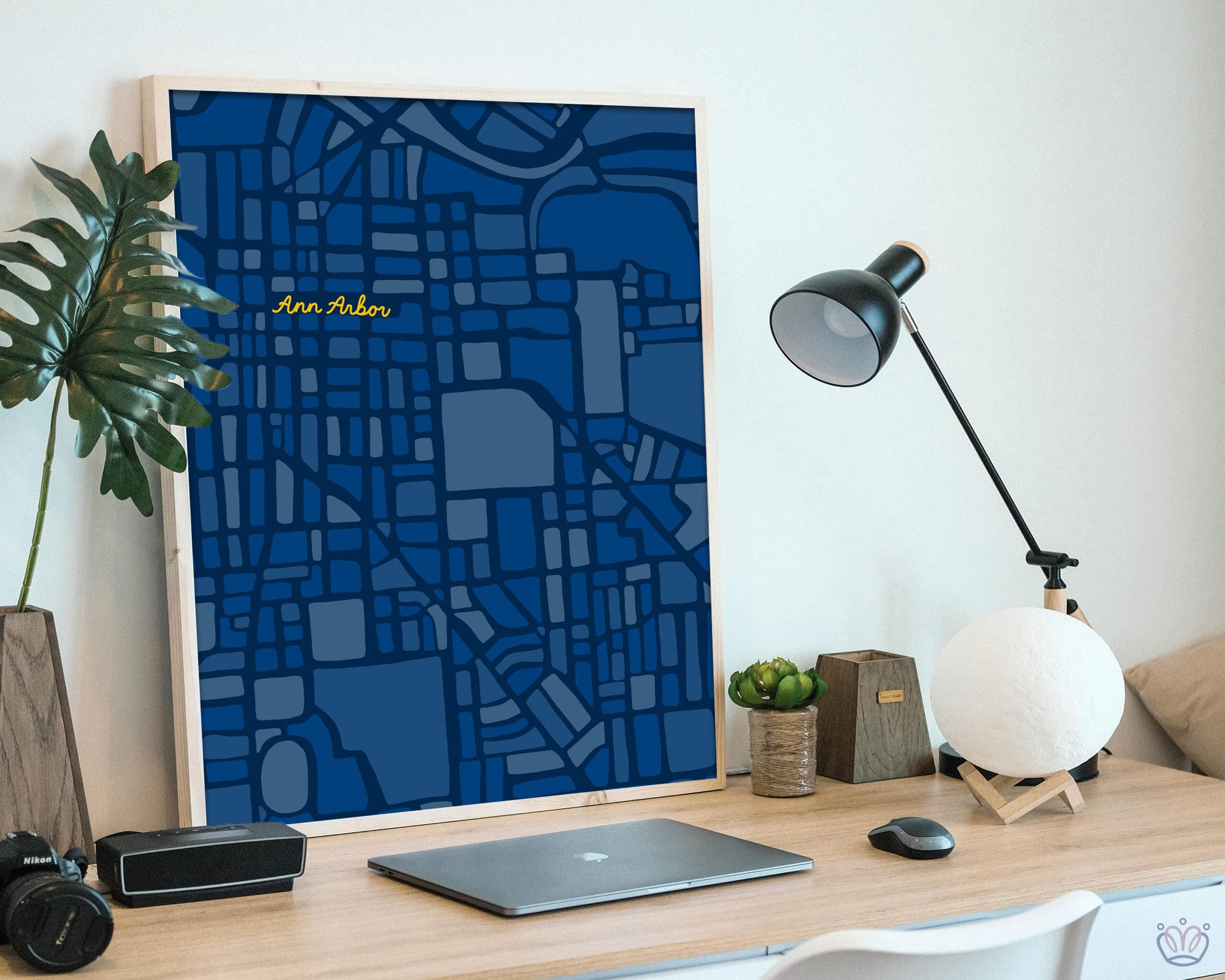 University of Michigan Hand Drawn Map Print Graphic Map | Etsy