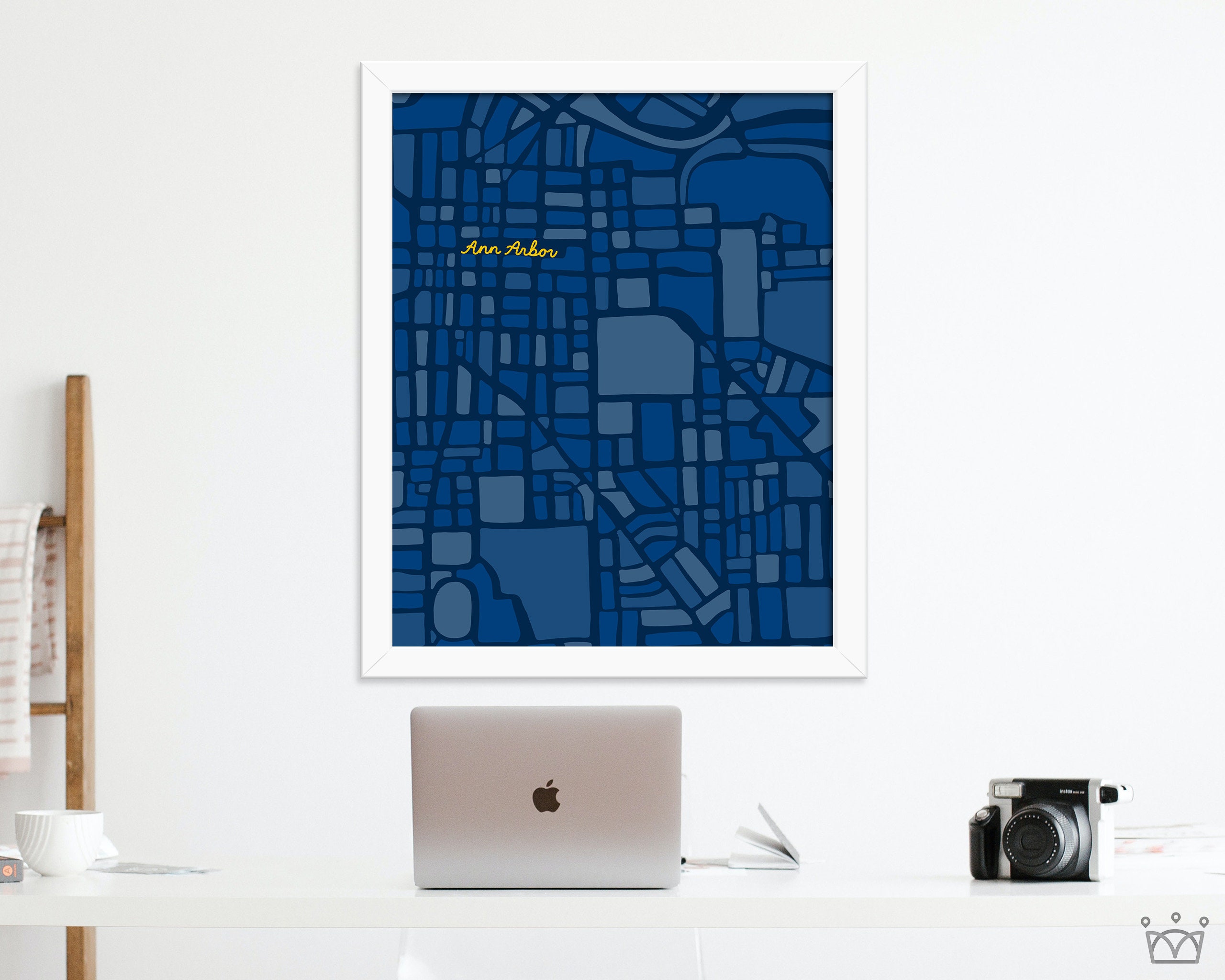 University of Michigan Hand Drawn Map Print Ann Arbor - Etsy