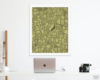 University of Central Florida Hand Drawn Map Print | College Campuses, Remembering Alma Mater, Printed Digitally, Map Wall Art, Best City