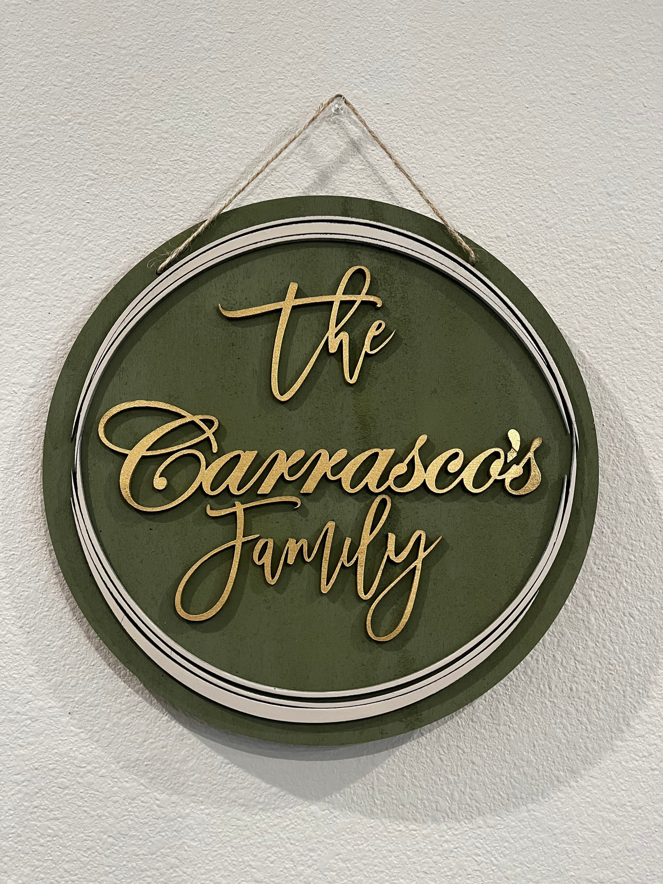 Round Last Name Signs Wooden Sign woodwork Etsy