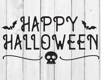 happy halloween png, happy halloween design, spooky halloween png, trick or treat svg, halloween quote svg, skull svg, bats svg, cut files
