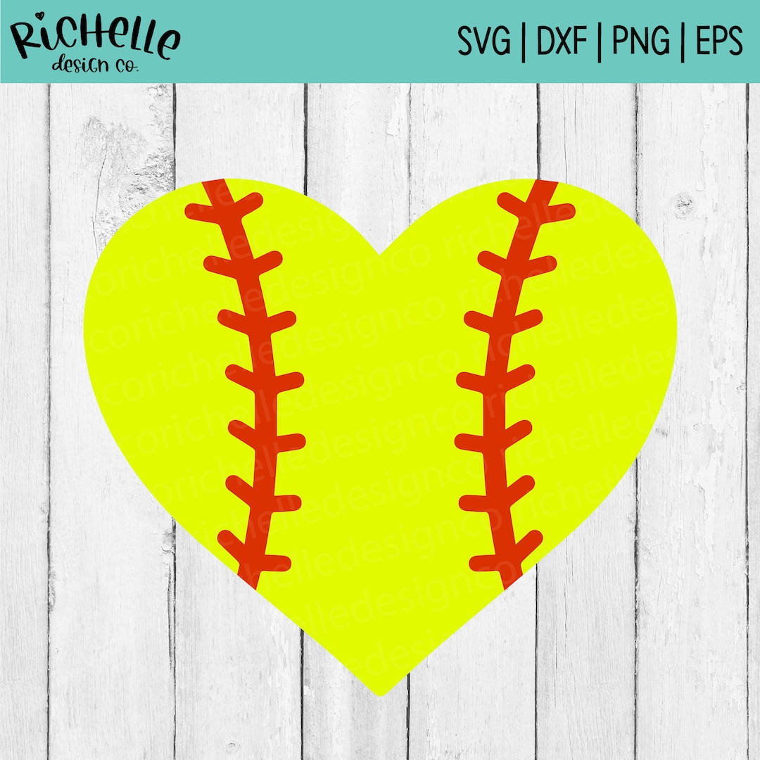 Softball Heart Svg, Softball Heart Png, Softball Mom Svg, Softball Heart Sublimation, Softball