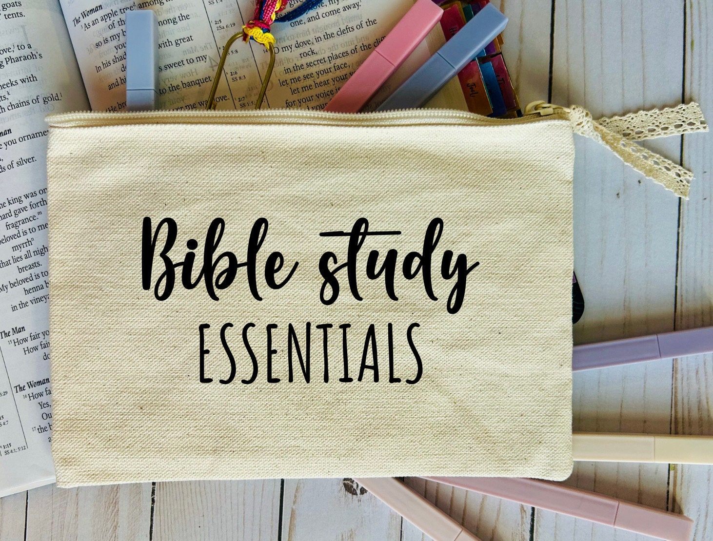 Bible Study Supplies Pencil Case For Bible Journaling