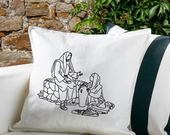 Woman of the well Pillow,Christian Pillow,Christian Gift,Throw Pillow Cover,20 x 20 Pillow Cover, Scripture Pillow, Bible Pillow