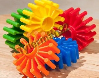 Bright Colorful Plastic Geared Wheels Bird Parrot Foot Toy Part Toy Base Craft Children's Manipulative Toy