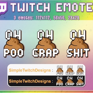 Poop Twitch Emotes | Poop Channel Points | Text Twitch Emotes | Funny Twitch Emotes | Twitch Fail Emotes