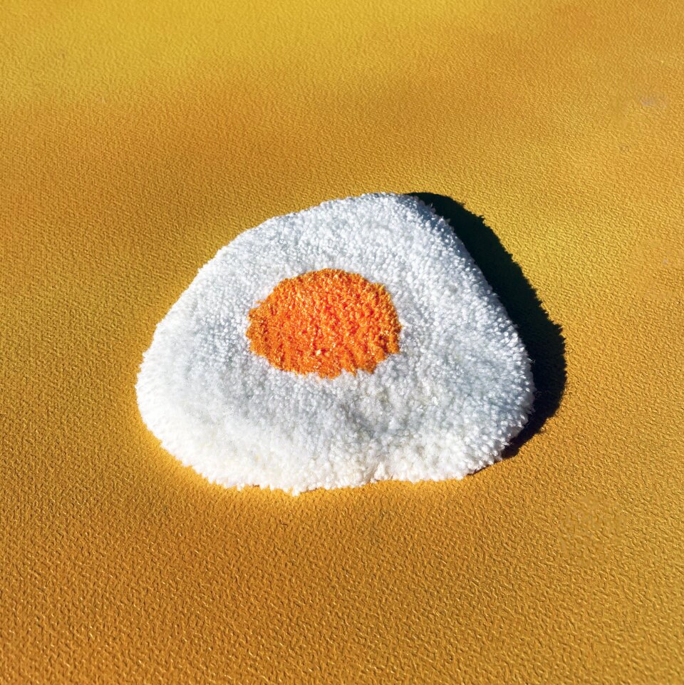 Handmade Fried Egg Mug Rug Cut Pile Rug Coaster Soft Rug Etsy