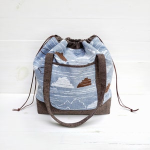 Toberman Tote Pattern, two sizes, sewing pattern, pdf pattern, project bag, lunch bag, organize, beach bag, diy, knitting bag. image 4