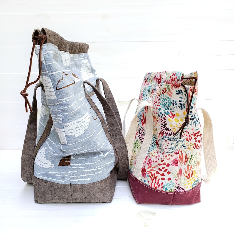 Toberman Tote Pattern, two sizes, sewing pattern, pdf pattern, project bag, lunch bag, organize, beach bag, diy, knitting bag. image 7