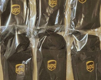 UPS Mid Crew Socks Double Sided Embroidery Logo 6 Pairs Large 10-13 Darker Brown To Match New Uniform