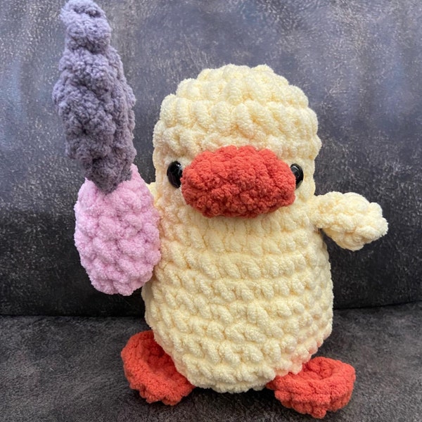 Crochet Duck Plush With Knife Etsy