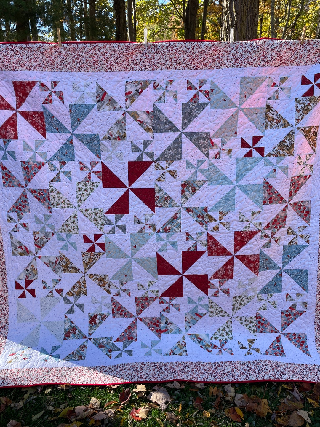 Winter Christmas Queen Size Quilt Etsy