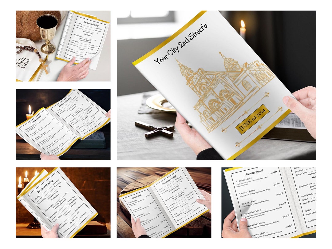 LDS Sacrament Meeting Program Canva Template. - Etsy