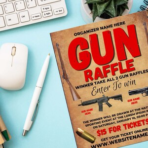 Gun Raffle Flyer Canva Template. - Etsy