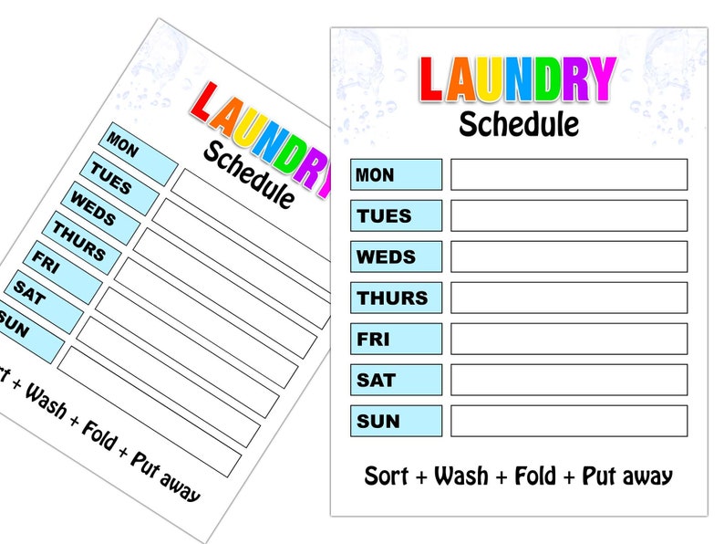 Personalized Laundry Schedule Printable Keep Your Laundry Under Control