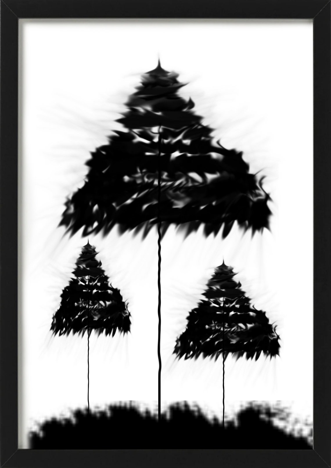 Tree Print Black and White Prints Wall Art Print Black and Etsy