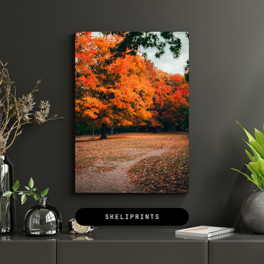 Autumn Path Print, Colorful Fall Foliage Wall Art, Nature Photography ...