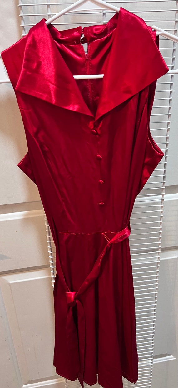 Vintage Red Silky Satiny Gen X Dress