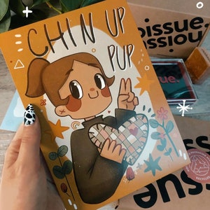 Chin Up Pup Print A5 100% recycelte Karte