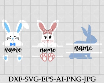 Download Party Supplies Easter Bunny Striped Personalized Name Monogram For Your Blanks Bunny Sublimation Designs Easter Svgs Personalize Easter Basket Svgs Paper Party Supplies