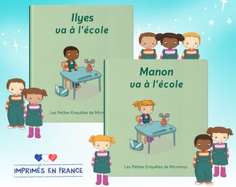 Livre enfant Va à l'école couverture et pages rigides personnalisées à son prénom