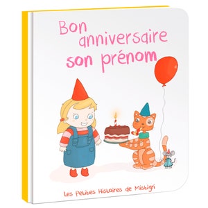 Livre enfant Bon anniversaire couverture et pages rigides personnalisées à son prénom Fille