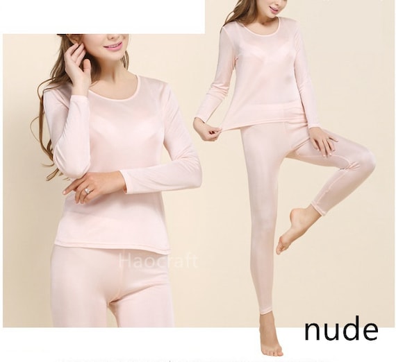 Women Mulberry Silk Thermal Underwear Set, 6 Colors/crew Neck Long Sleeve  Shirts/leggings -  Norway