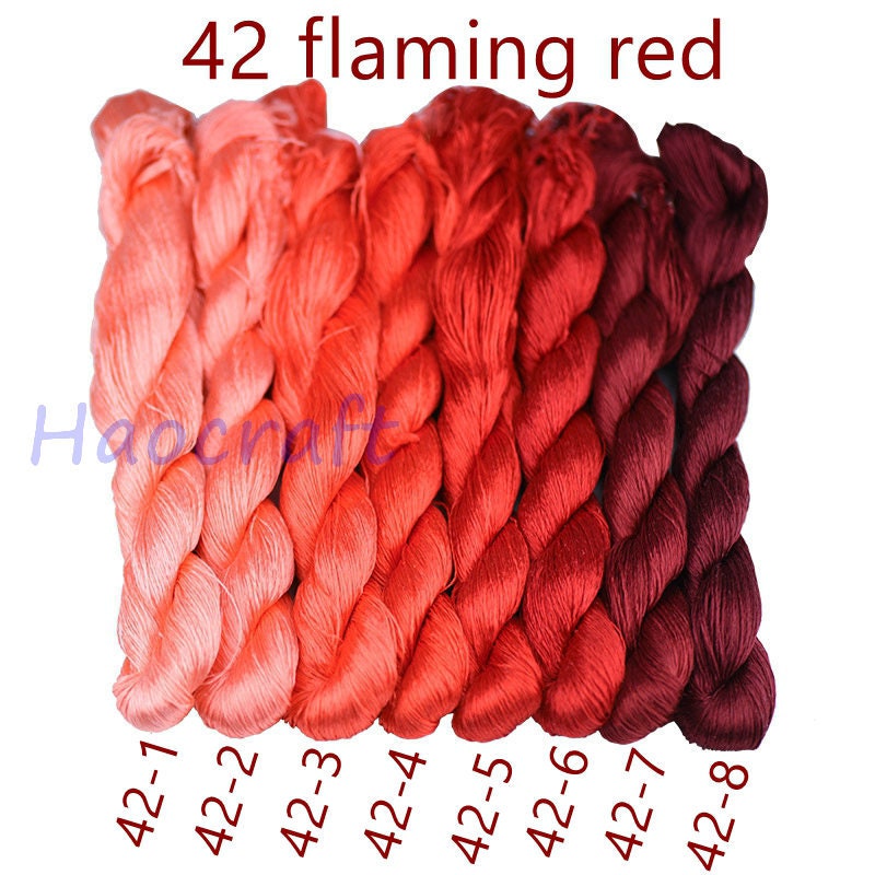 100% Mulberry Silk Embroidery Thread Skeins, Red, Large Skein ...