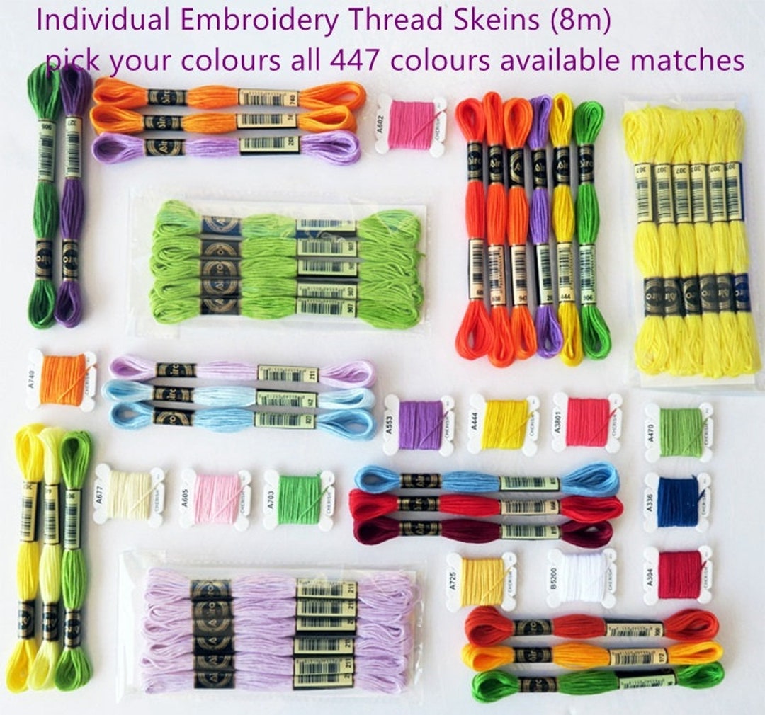 482 Colours Available Embroidery Floss Set, Individual Cross