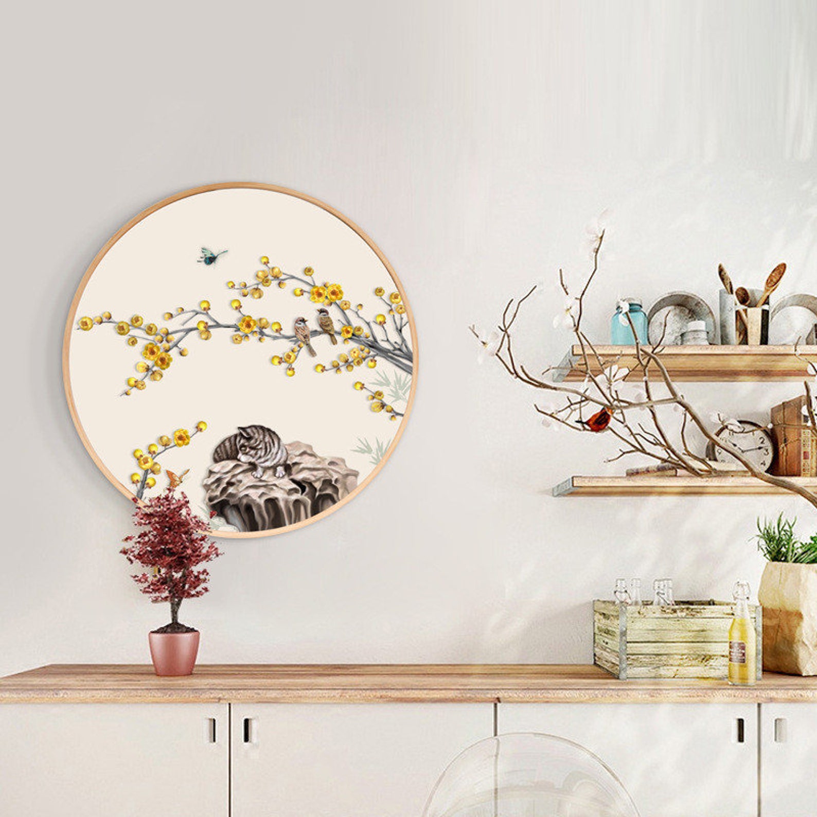 Wood Photo Frame/round Photo Frame/diy Wooden Photo Etsy