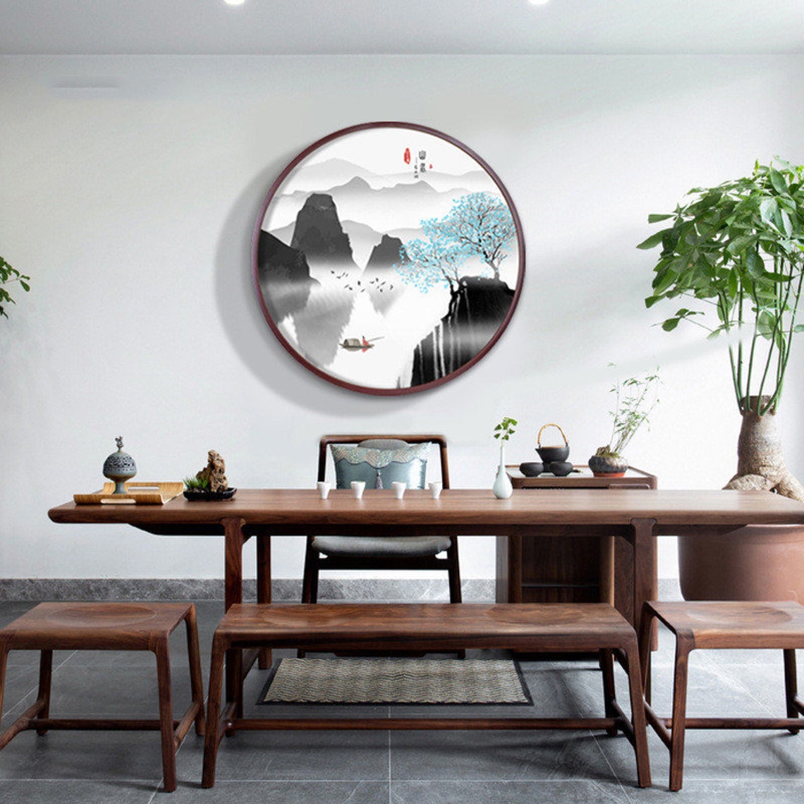 50cm/60cm/70cm/80cm Round Wood Photo Frame/large Sizes/wall Etsy