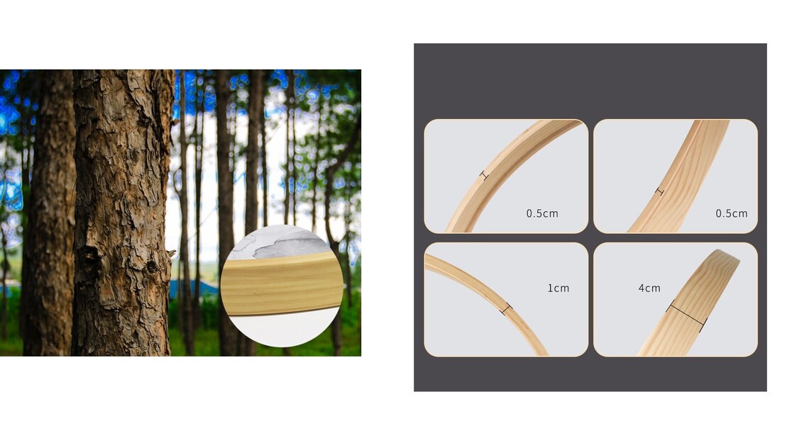 50cm/60cm/70cm/80cm Round Wood Photo Frame/large Sizes/wall Etsy